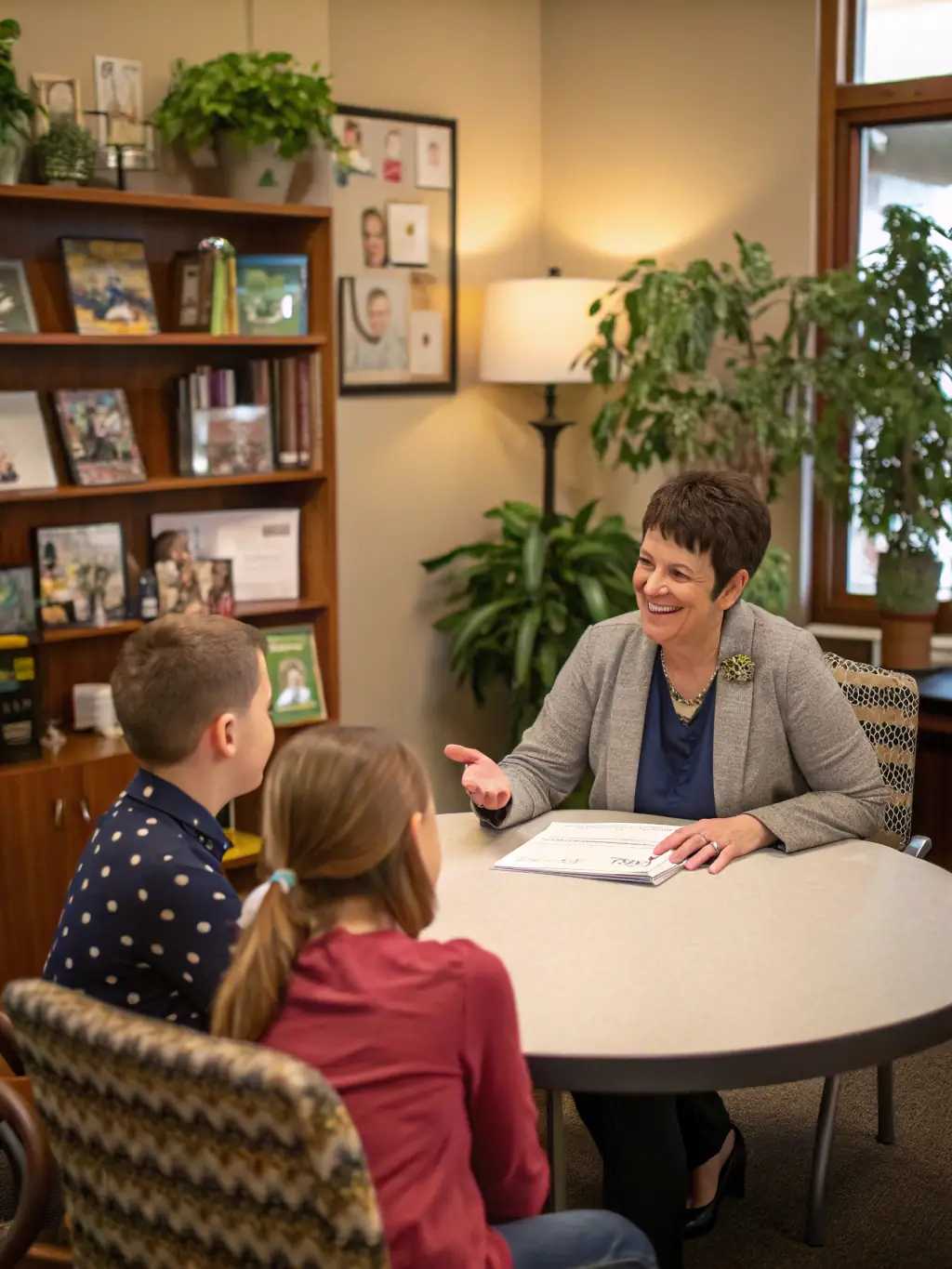 A touching image of children and families receiving counseling services, emphasizing the organization's focus on emotional and psychological well-being.